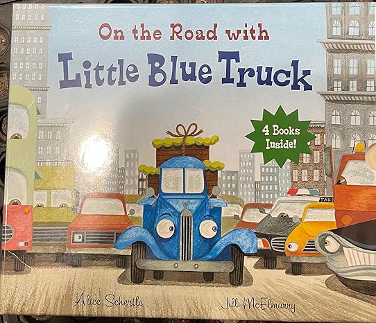 On the Road With Little Blue Truck 4 books Inside