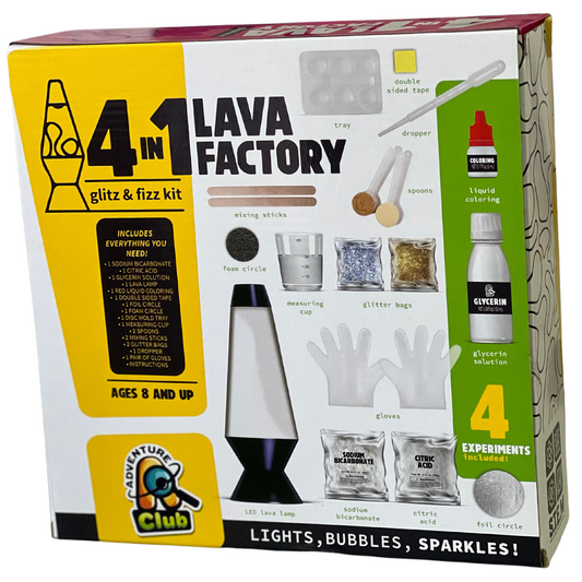 Lava Factory 4 in 1 Glitz & Fizz Kit | Lanterna de Lava