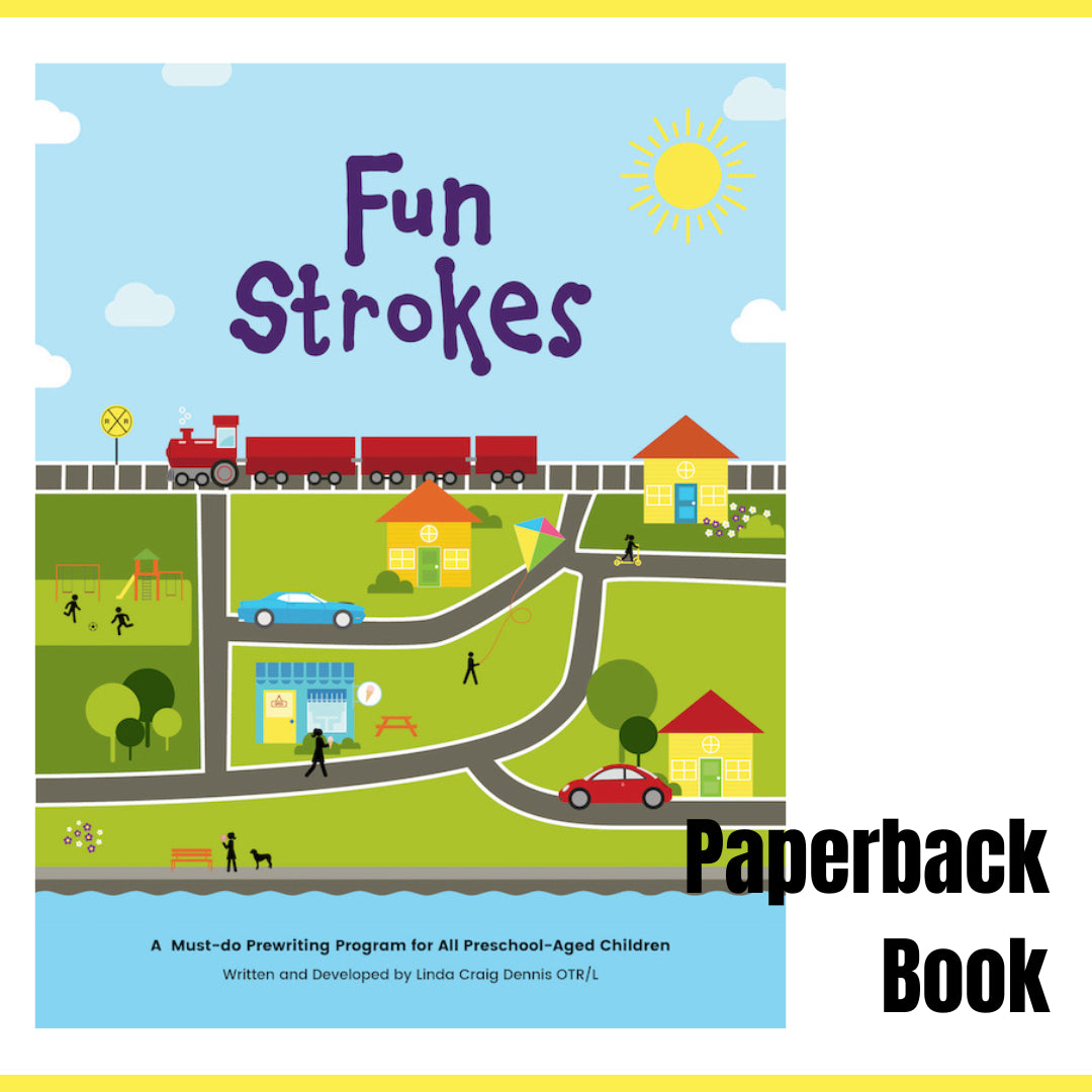 Fun Strokes Book (Paperback) and Pre-writing Magnets Bundle