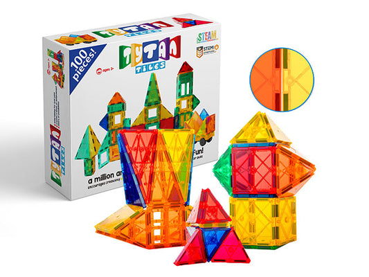 Tytan Magnetic Building Tiles with Carrying Bag (100 Pieces)