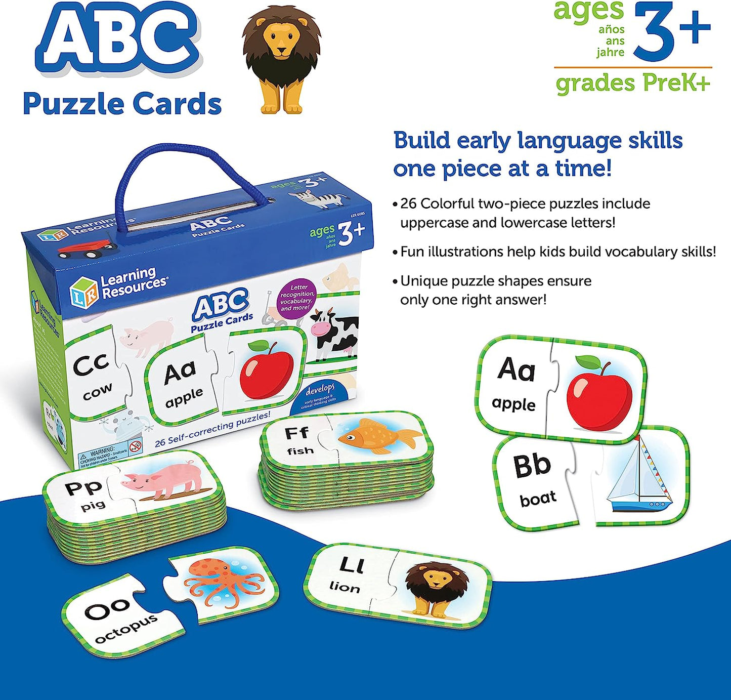 ABC Puzzle Cards | Quebra - Cabeça ABC - Learning Resources - Da Vinci School Supplies